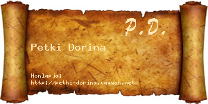 Petki Dorina névjegykártya